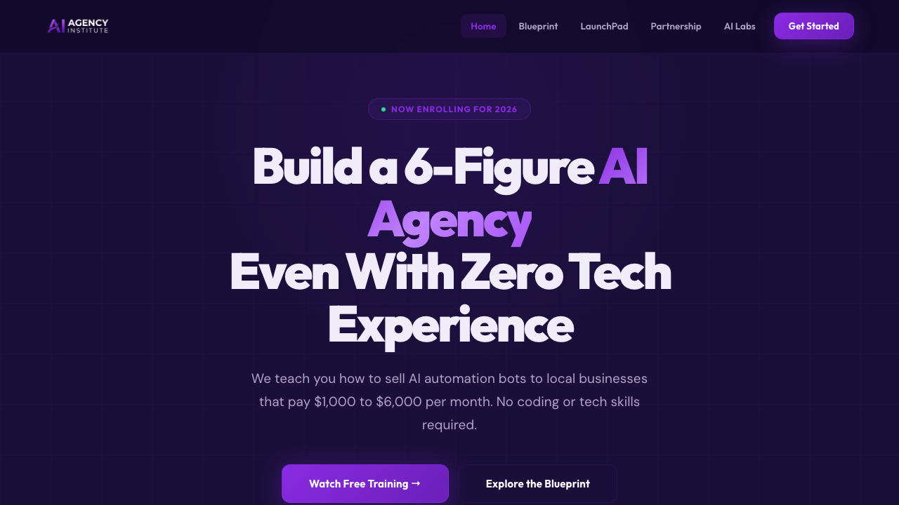 AI Agency Institute homepage