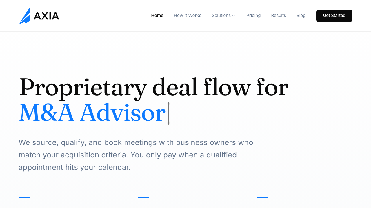 Axia Growth homepage