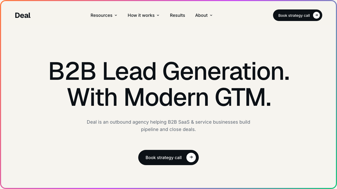 Deal GTM homepage