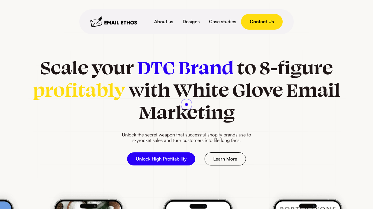Email Ethos homepage