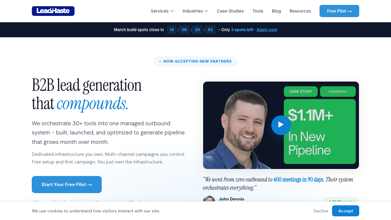 LeadHaste homepage