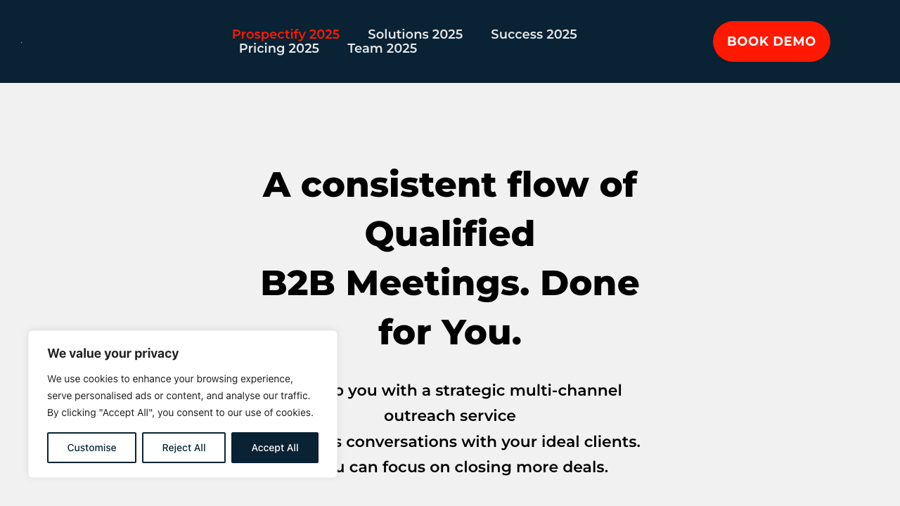 Prospectify homepage