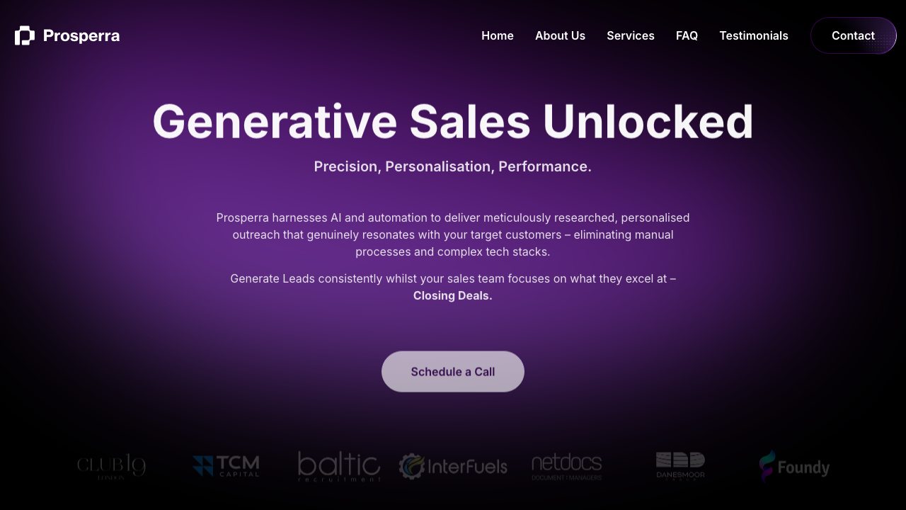 Prospero AI homepage