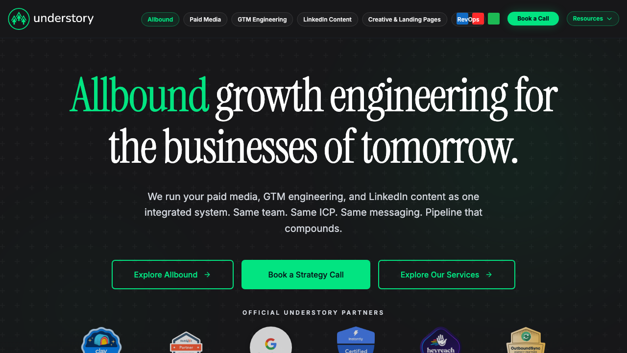 Understory homepage